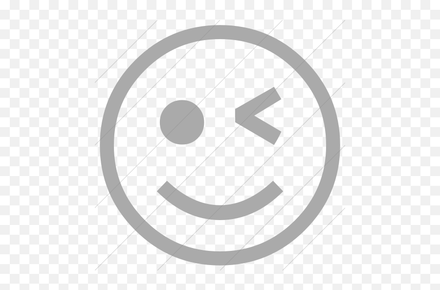 Gray Classic Emoticons Winking Face Icon - Circle Emoji,Simple Emoticon