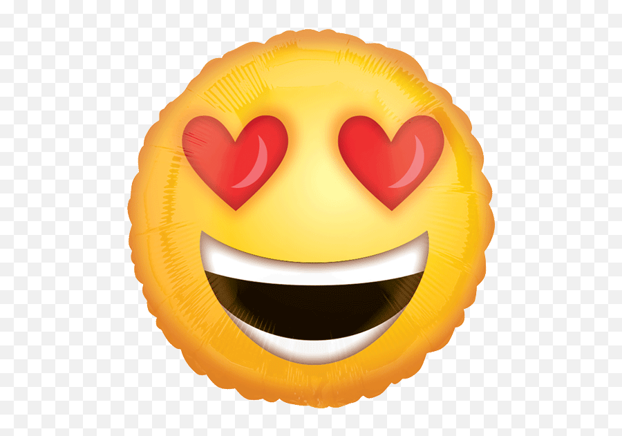 Globo Metálico Emoji Ojos De Corazón 18 - Emoticon Love Balloon,Corazon Emoji