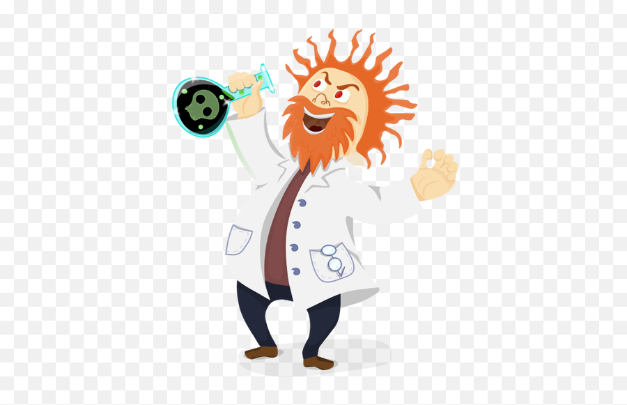 Vector Clip Art Of Mad Scientist With A - Scientist Clipart Png Emoji,Horse Trophy Flag Emoji