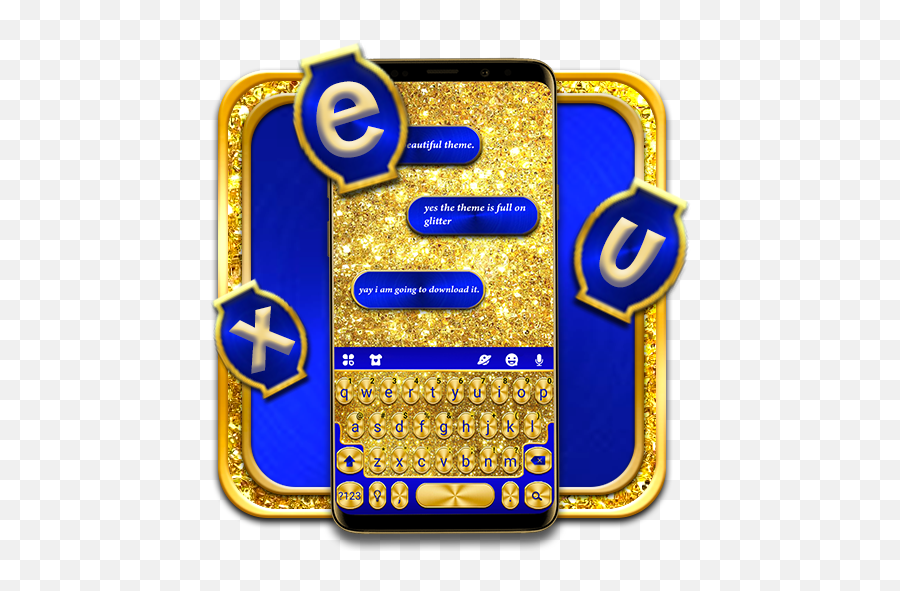 Download Golden Glitter Keyboard Theme - Clip Art Emoji,Gold Emoji Keyboard
