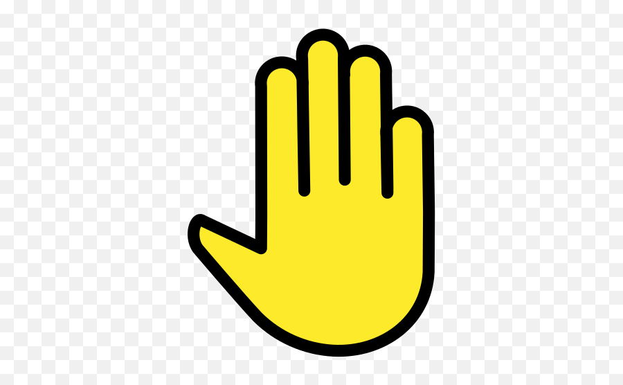 Raised Back Of Hand - Emoji Meanings U2013 Typographyguru Hand Raised Line Icon,Raised Hands Emoji