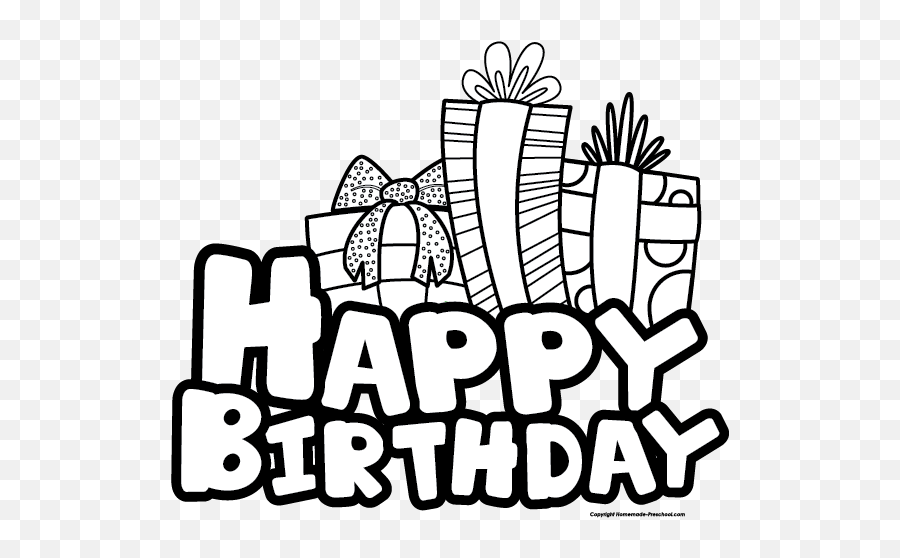 Free Happy Birthday Black And White Images Download Free - Birthday Clip Art Black And White Emoji,Birthday Emoji Art