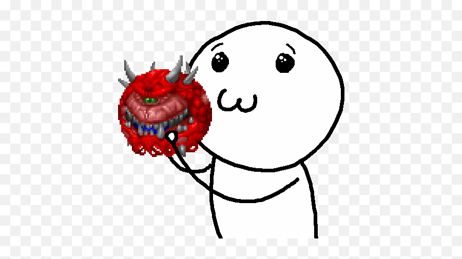 Meme - Doom 2 Cacodemon Emoji,Red B Emoji Meme