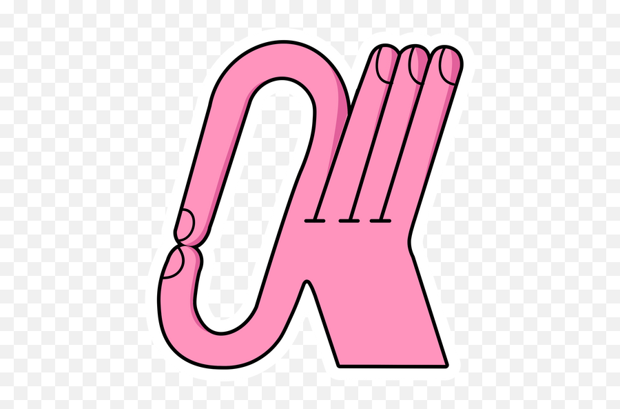Pink Ok Hand Sticker - Vertical Emoji,Ok Hand Emoji