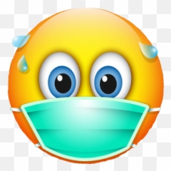 Emoji Coronavirus Sick Mask Sticker - Unique Smiley