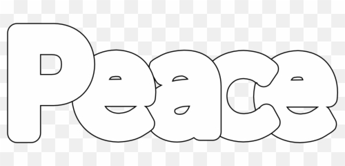 White Peace Sign - In Bubble Writing HD Png Download Happy Emoji