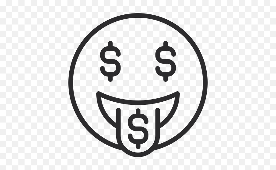 Money Mouth Face Emoji Icon Of Line Style - Money White Face Black And White Emoji,Money Mouth Emoji