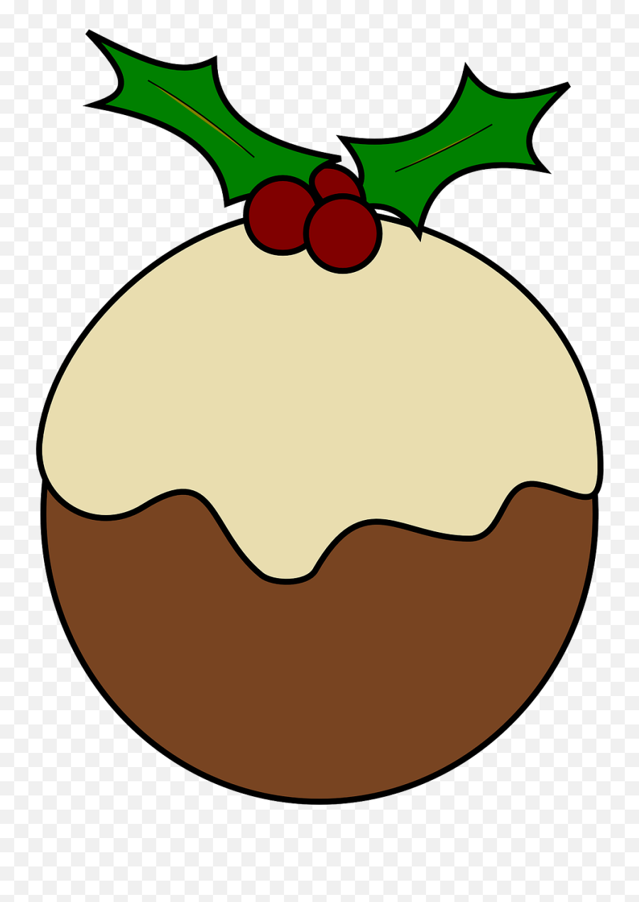 Pudding Christmas Cake Holly Dessert - Christmas Pudding Clip Art Emoji,Chocolate Pudding Emoji