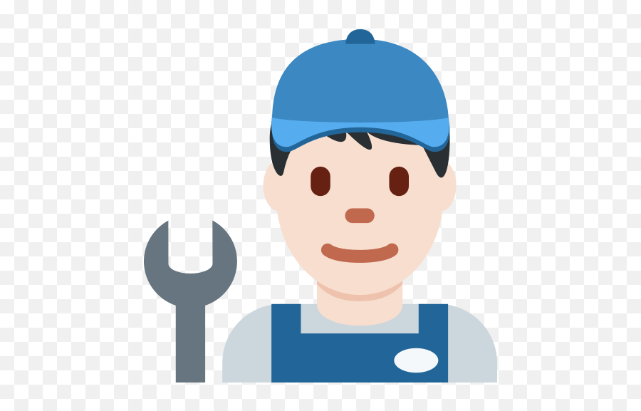 Man Mechanic Emoji With Light Skin Tone Meaning And - Clip Art,Gear Emoji