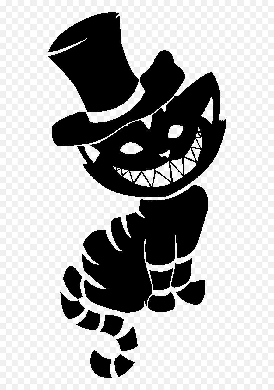 Cheshire Cat Mad Hatter Tattoo Alices - Cheshire Cat Alice In Wonderland Silhouette Emoji,Cheshire Cat Emoji