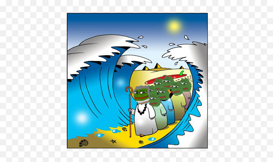 Pin On Pepe - Moses Crossing The Red Sea Cartoon Emoji,Pepe Emoji