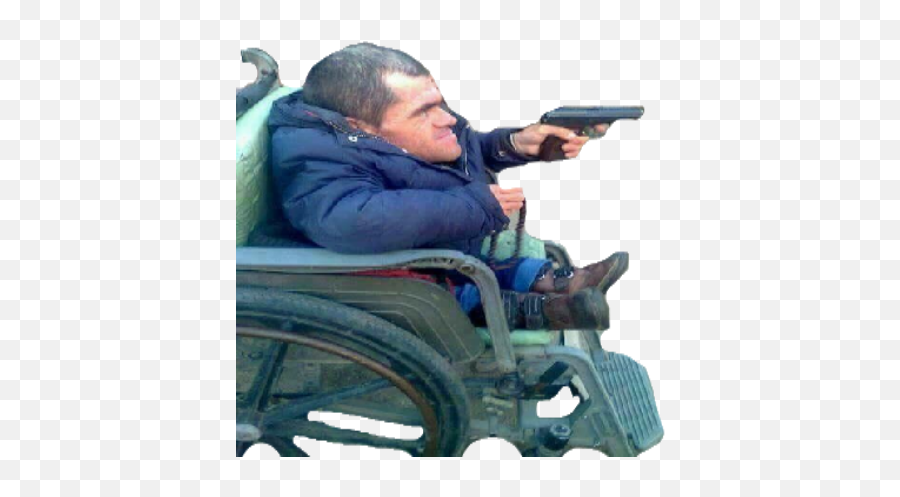 Luigi Wheelchair Gun Meme - Sitting Emoji,Wheelchair Emoji Meme
