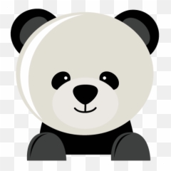 Panda Bear Png Black And White Library - Cutting Emoji