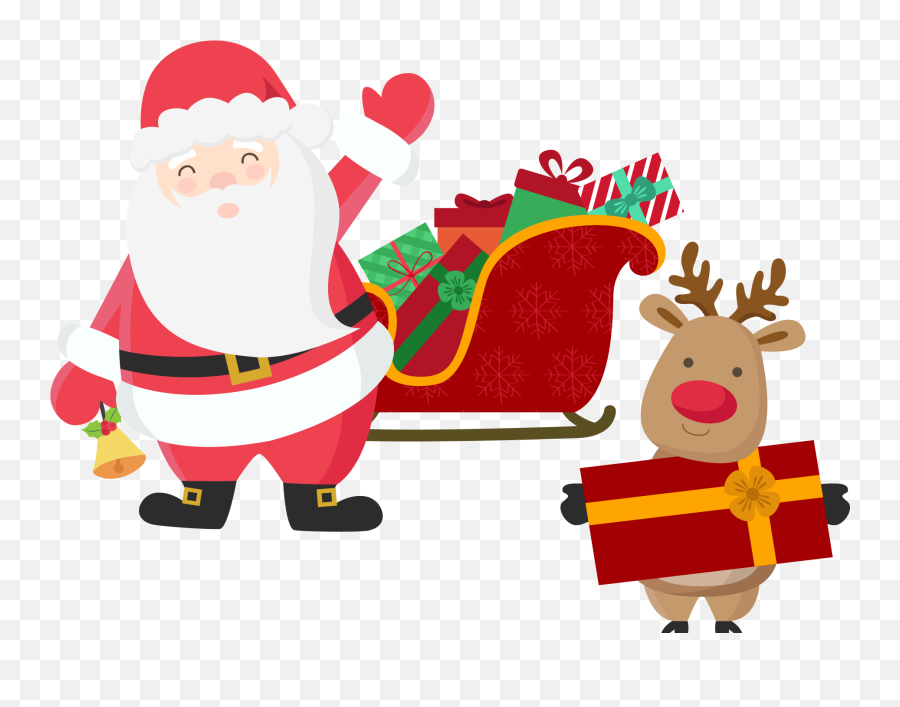 Download Elk Rudolph Claus Reindeer - Santa Claus Animado Png Emoji,Santa Emoticon Facebook