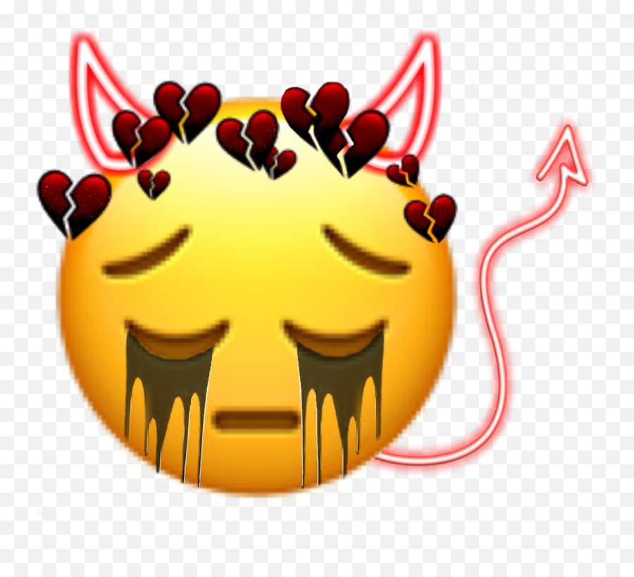 Sad Emoji Devil With Sticker By Demondevil - Happy,Devil Smile Emoji