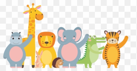 Jungle puppies illustration wall art decal - Animales De La Selva Bebes Emoji