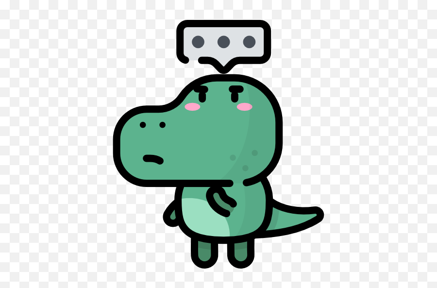 Download Free Think Icon - Dino Sticker Telegram Cute Emoji,Dinosaur Emoji Copy And Paste