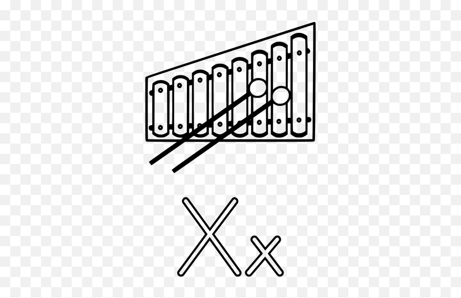 X Est Pour Apprentissage Alphabet Xylophone Guide Dessin - Clip Art Black And White Xylophone Emoji,Crayon Emoji