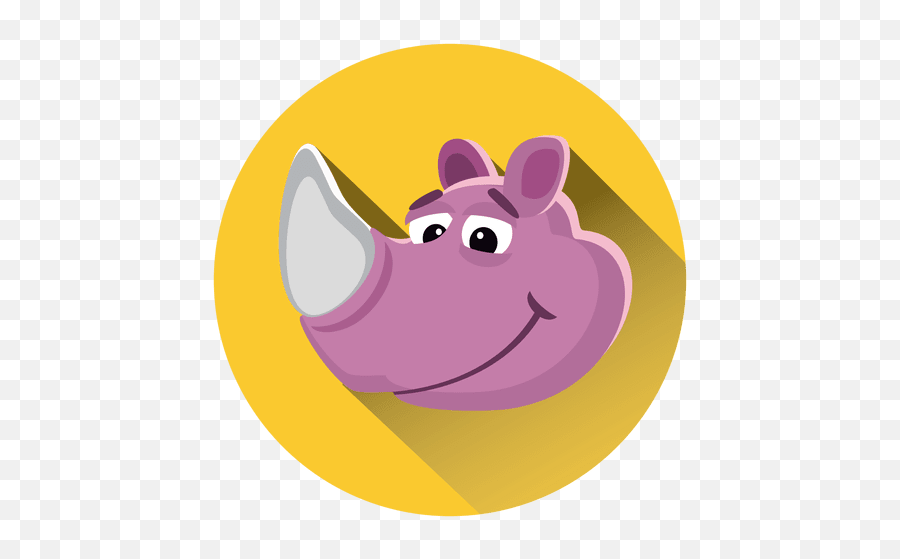 Rhino Cartoon Circle Icon - Rhino Cartoon In Circle Emoji,Rhino Emoji