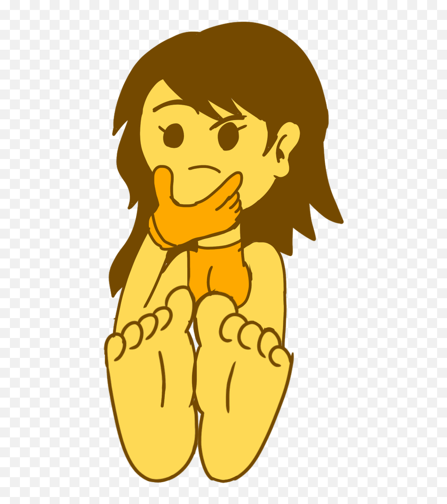 Thinking Emoji Bare Feet - Emoji Thinking Meme,Foot Emoji