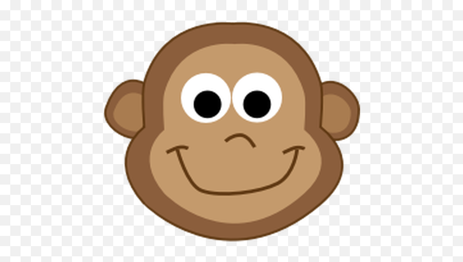 Smiling Monkeys Head - Monkey Head Cartoon Emoji,Thinking Emoji