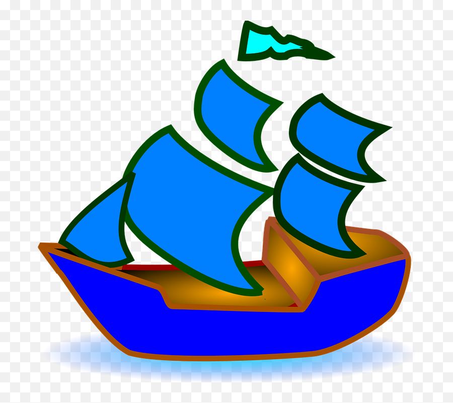 Sailboat Two - Blue Boat Clipart Emoji,Flag And Rocket Emoji
