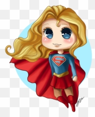Cartoon Clipart Supergirl Cartoon - Supergirl Chibi Png Emoji,Supergirl Emoji