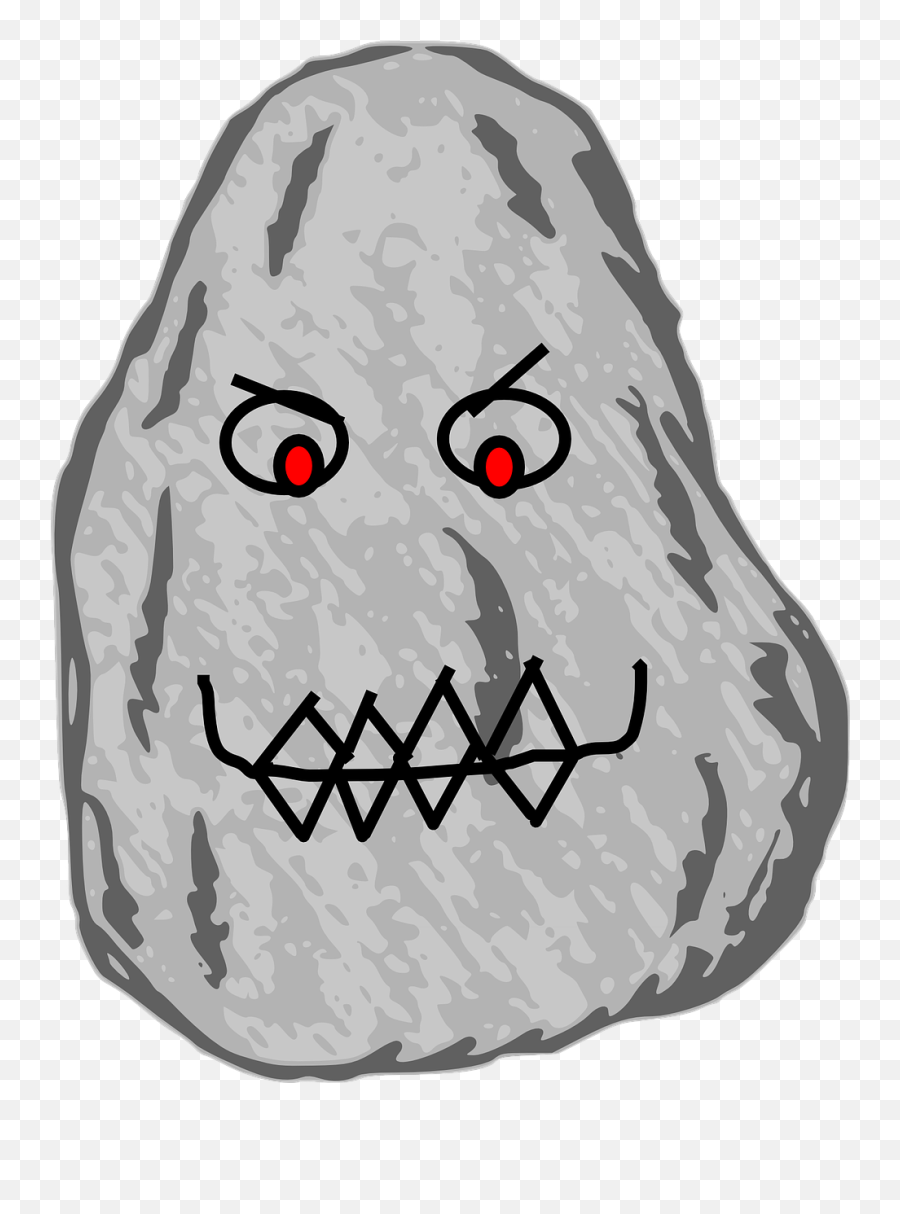 Stone Rock Cartoon Angry Furious - Rock Clip Art Free Emoji,Stone Rock Emoji