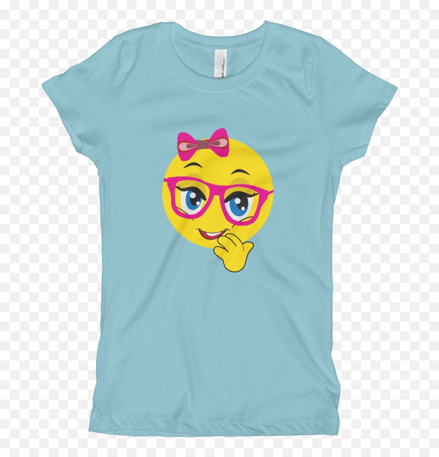 Emoji With Glasses Girls T - T Shirt Lucy Peanuts,Girls Emoticon