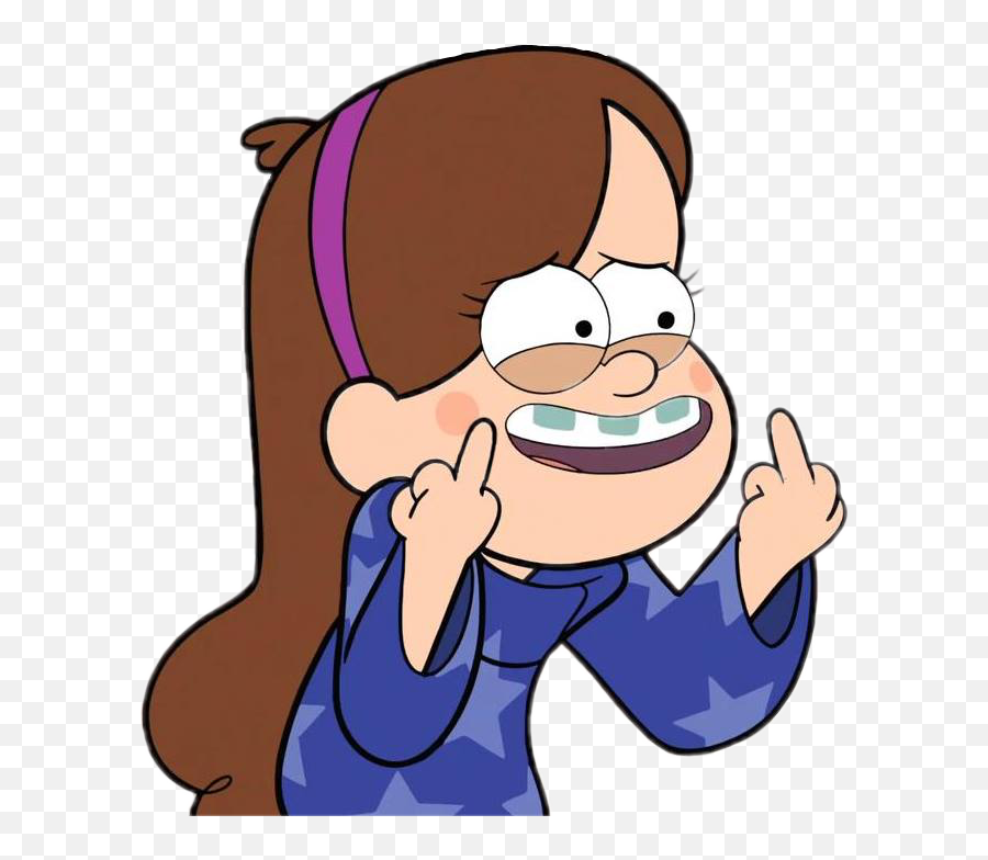 Mabel Mable Gravityfalls Disney Cartoon - Cartoons Sticking Up The Middle Finger Emoji,Flip Off Finger Emoji