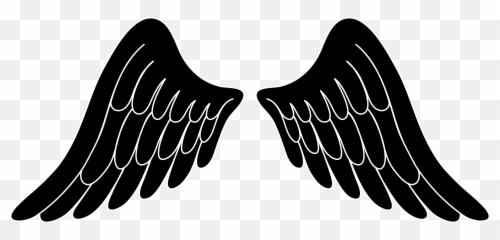 Black Silhouette Angel Wings Free Clip - Art Png Emoji