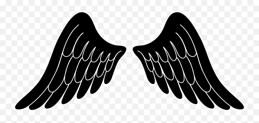 Black Silhouette Angel Wings Free Clip - Clip Art Angel Wings Png Emoji,Black Angel Emoji