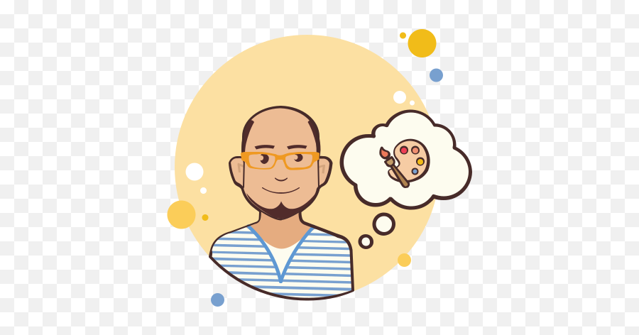 Bald Man With Art Palette Icon - People Thinking Icon Png Emoji,Bald Emoji