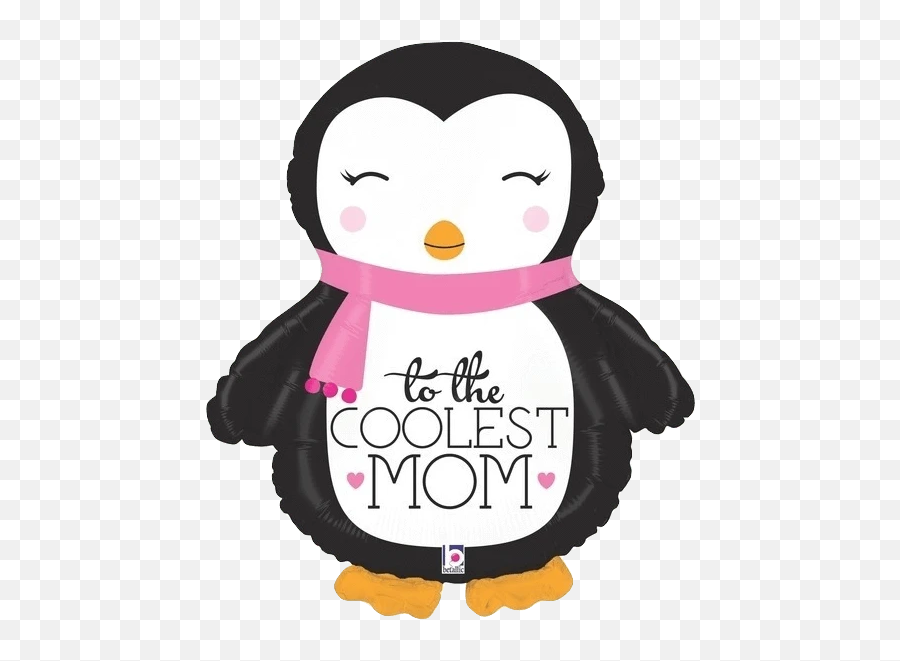 To The Coolest Mom Giant 28 Penguin Balloon - Mothers Day Penguin Emoji,Mother's Day Emoji Art
