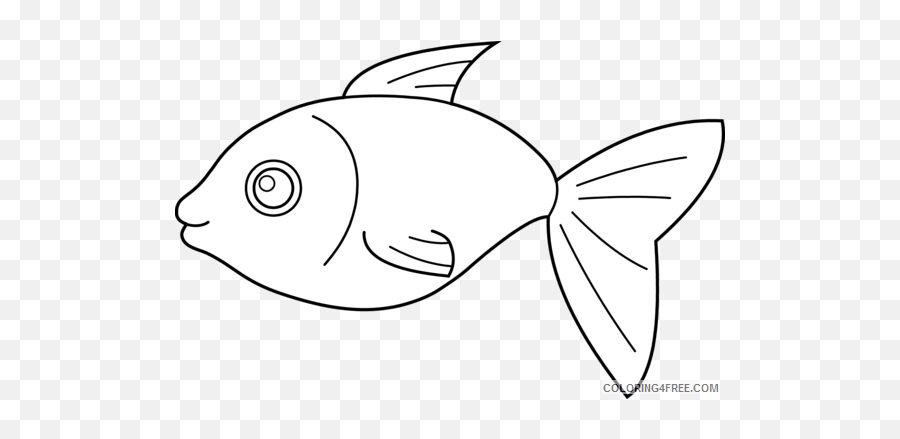 Fish Outline Coloring Pages Fish Animals Clipart1 Printable - Animals Fish Outline Emoji,Fish Moon Emoji