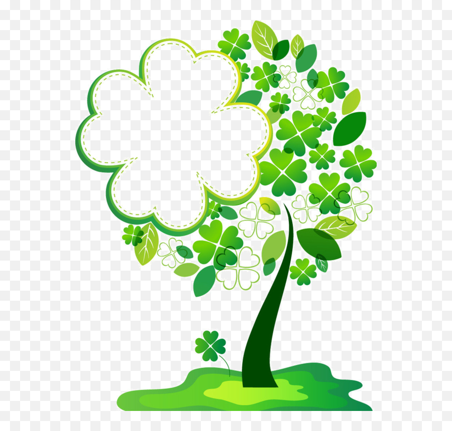 Download And Picture Clover Tree St - Cadre De Page Arbre Emoji,Four Leaf Clover Emoticon