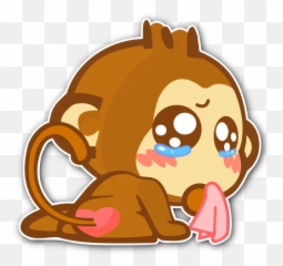 Yoyo Stickers For Telegram - Sad Monkey Cartoon Transparent Emoji,Yoyo Emoji