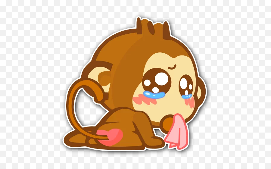 Yoyo Stickers For Telegram - Sad Monkey Cartoon Transparent Emoji,Yoyo Emoji