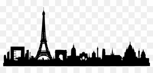 Paris Panorama Silhouette - Paris Skyline Silhouette Png Emoji,Eiffel Tower Emoji