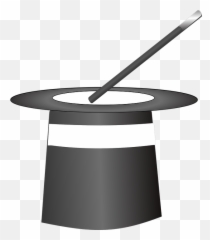 Top Hat Wand Magician - Magic Hat Clip Art Emoji,Magic Wand Emoji