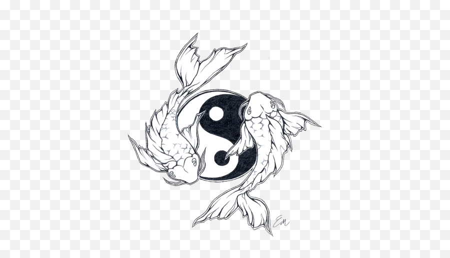 Yinyang Koi Fish Tattoo Design Images - Koi Fish Yin Yang Tattoo Designs Emoji,Yinyang Emoji
