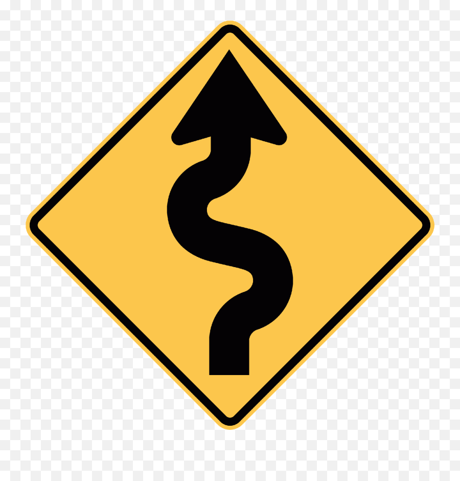W1 - 5r Winding Road Right Clipart Full Size Clipart Right Winding Road Emoji,Bigfoot Emoji