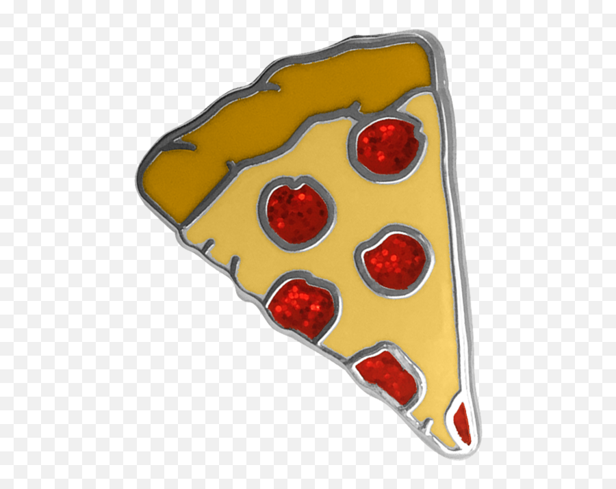 Pizza Emoji Pin With Glitter - Pizza,Pizza Emoji