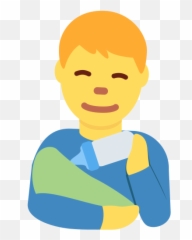 Man Feeding Baby Emoji - Mujer Con Bebe Png