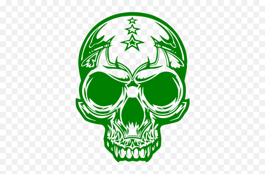 Green Skull 61 Icon - Free Green Skull Icons Transparent Green Skull Png Emoji,Skull Emoticon