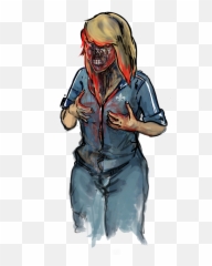 Zombie Girl Woman Halloween Fear - Drawing Zombies Face Emoji,Ghost Emoji