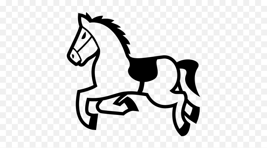 Emojione Bw 1f40e - Black Emoji Horses,Horse And Muscle Emoji