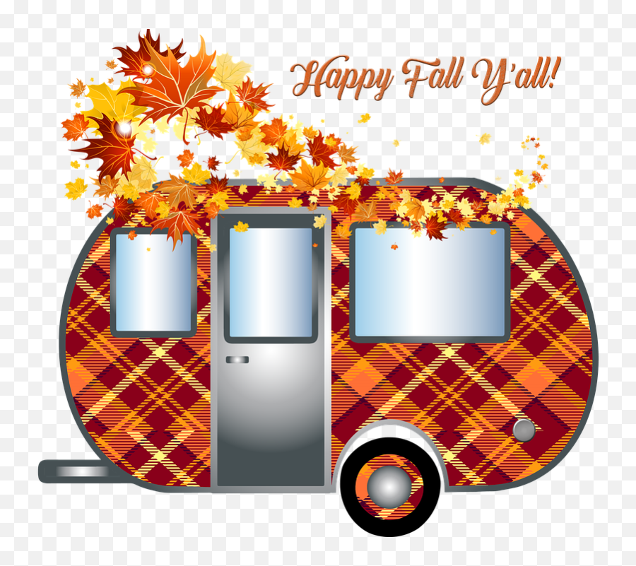 Autumn Camper Trailer Travel - Transparent Falling Leaves Clipart Emoji,Travel Trailer Emoji