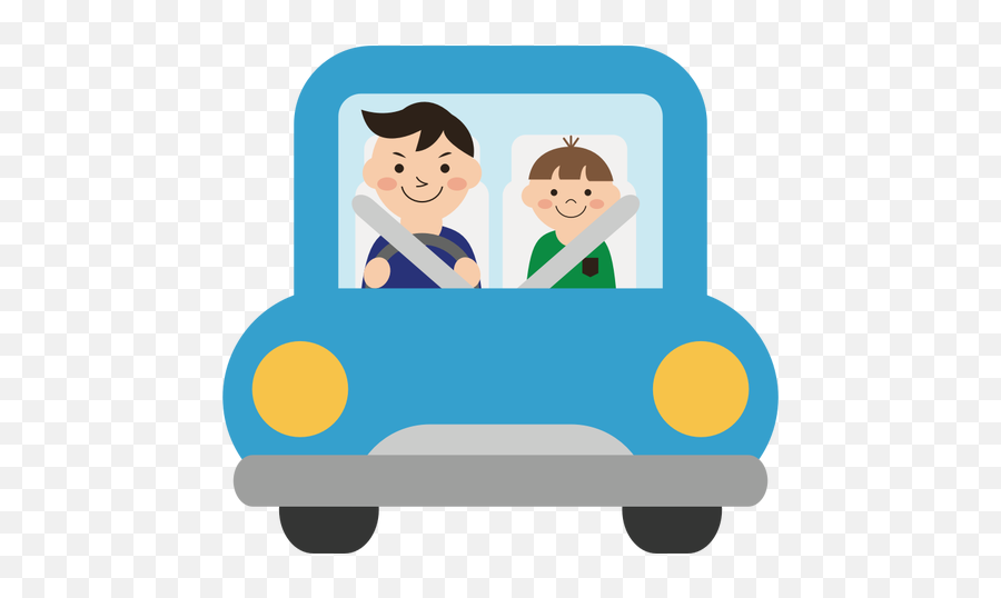 Dad And Kid In A Car - Car Ride Clip Art Emoji,Boy Emoji Keyboard