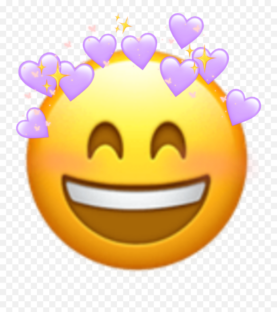 Emoji Happy Blush Purplehearts - Smiley,Happy Blush Emoji